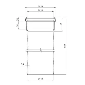Труба для наружной канализации Rozma SN4 110х1000х3,4 мм №2