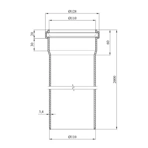 Труба для наружной канализации Rozma SN4 110х2000х3,4 мм №2