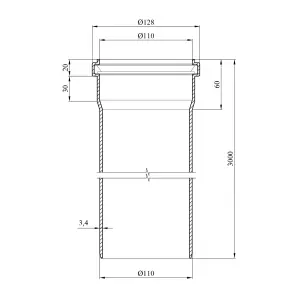 Труба для наружной канализации Rozma SN4 110х3000х3,4 мм №2