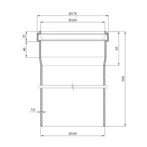 Труба для зовнішньої каналізації Rozma SN2 160х500х3,6 мм №2