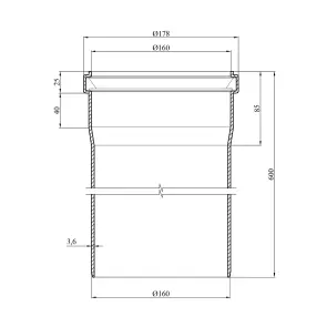 Труба для зовнішньої каналізації Rozma SN2 160х6000х3,6 мм №2