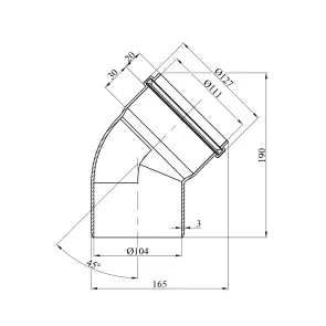 Колено для наружной канализации Rozma 110х45° №2