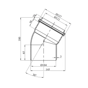 Колено для наружной канализации Rozma 110х30° №2