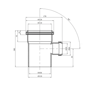 Трійник для внутрішньої каналізації Baux 110х50/90° №2