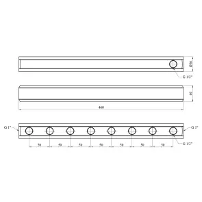 Колектор балка Karro на 8 виходів 1"x1/2" РВ латунний KR-2001 №2