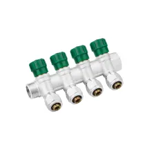 Коллектор с перекрыванием Karro на 4 выхода 3/4"x16 ВЗ никелированный KR-17020