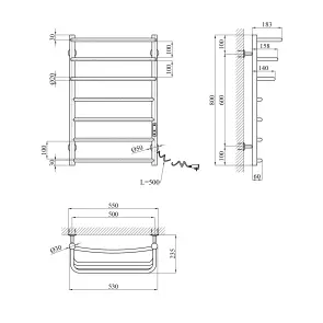 Полотенцесушитель электрический Kroner KRP Prima ER800x500-7 №2