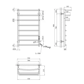 Сушарка для рушників електрична Kroner KRP Prima ER900x500-8 №2