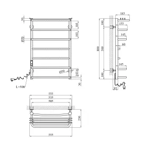 Сушарка для рушників електрична Kroner KRP Stern EL800x500-7 №2