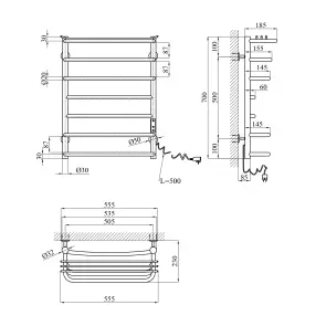 Полотенцесушитель электрический Kroner KRP Stern ER700x500-7 №2