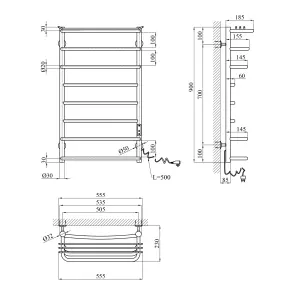 Сушарка для рушників електрична Kroner KRP Stern ER900x500-8 №2