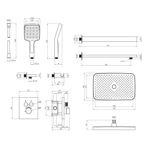 Душевая система скрытого монтажа термостатическая Kroner Element Thermo 211461-3801 №2