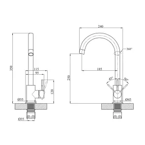 Смеситель для кухни Agua Acero - INOX035 №2