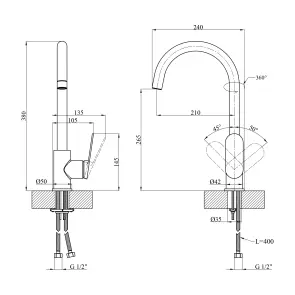 Смеситель для кухни Kroner Element 211512B-5301 №2