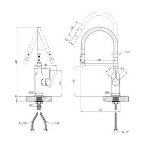Змішувач для кухні Kroner KRP Ersel - GRP03112BLK №2