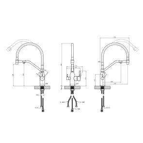 Смеситель для кухни Kroner KRP Kuche - C03816BLK №2