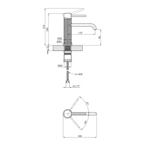 Смеситель для раковины Kroner KRP Edelstahl Berg-GRP010 №2