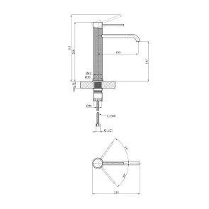 Смеситель для раковины Kroner KRP Edelstahl Berg-GRP010-3 №2
