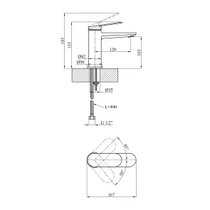 Змішувач для раковини Kroner Element 211110-5301 №2