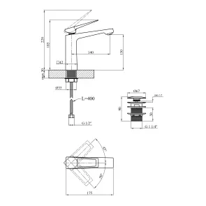 Смеситель для раковины Kroner KRP Ersel-GRP0110BV с донным клапаном №2
