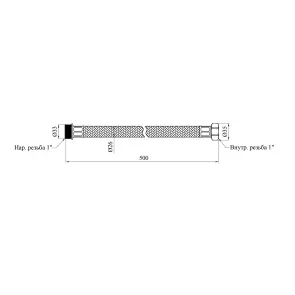 Шланг антивибрационный Kroner KRP - 50 см, прямой, 1" ВЗ №2