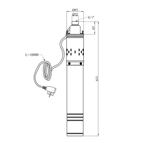Насос глибинний шнековий Agua 4S QGD2,4-130-0,75 Hmax 130 м Qmax 40 л/хв P 750 Вт з вбудованим конденсатором №2