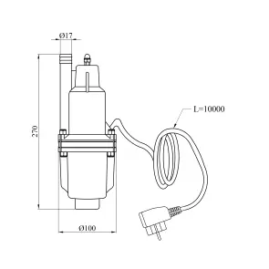 Насос вібраційний Agua XVM60 Hmax 72 м Qmax 18 л/хв P 250 Вт №2