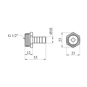 Штуцер Karro 1/2" РЗ, D=10 мм нікельований KR-821 №2