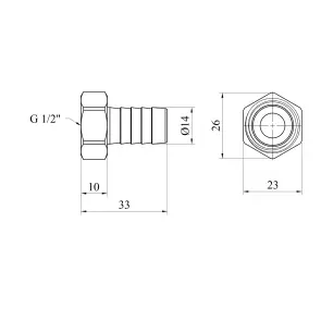 Штуцер Karro 1/2" РВ, D=14 мм нікельований KR-820 №2