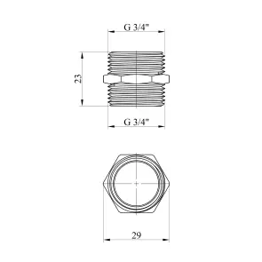 Ніпель Karro 3/4" ЗЗ нікельований KR-3113 №2