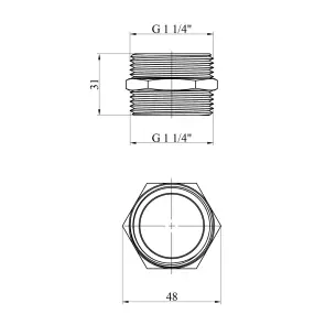 Ниппель Karro 1 1/4" ЗЗ никелированный KR-3113 №2