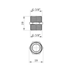 Ніпель Karro 3/8" ЗЗ нікельований KR-3113 №2