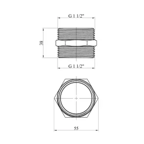 Ниппель Karro 1 1/2" ЗЗ никелированный KR-3113 №2