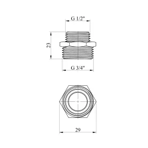 Ніпель перехідний Karro 3/4"х1/2" ЗЗ нікельований KR-3114 №2