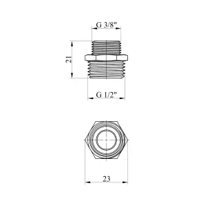 Ніпель перехідний Karro 1/2"х3/8" ЗЗ нікельований KR-3114 №2