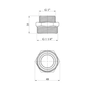 Ніпель перехідний Karro 1 1/4"х1" ЗЗ нікельований KR-3114 №2