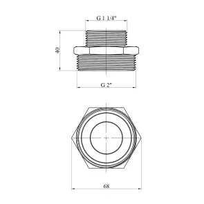 Ніпель перехідний Karro 2"х1 1/4" ЗЗ нікельований KR-3114 №2
