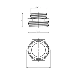 Ниппель переходящий Karro 2"х1 1/2" ЗЗ никелированный KR-3114 №2