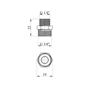 Ниппель переходящий Karro 3/8"х1/4" ЗЗ никелированный KR-3114 №2