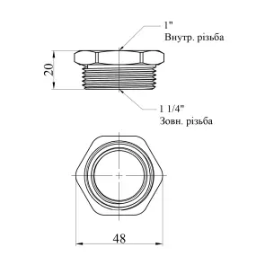 Футорка Karro 1 1/4"х1" ЗВ нікельована KR-3115 №2