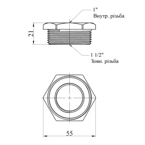 Футорка Karro 1 1/2"х1" ЗВ нікельована KR-3115 №2