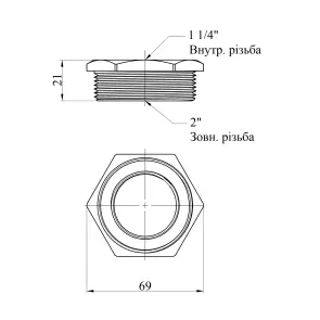 Футорка Karro 2"х1 1/4" ЗВ нікельована KR-3115 №2
