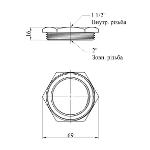 Футорка Karro 2"х1 1/2" ЗВ нікельована KR-3115 №2