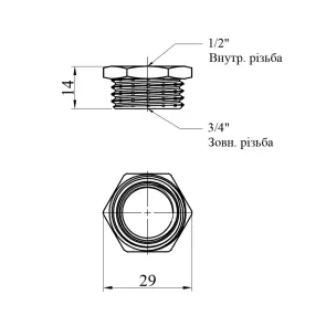 Футорка Karro 3/4"х1/2" ЗВ никелированная KR-3115 №2