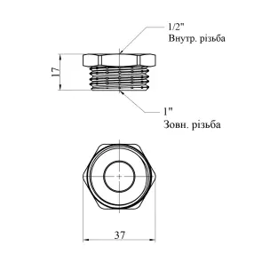 Футорка Karro 1"х1/2" ЗВ нікельована KR-3115 №2