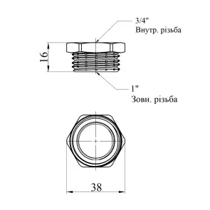 Футорка Karro 1"х3/4" ЗВ нікельована KR-3115 №2