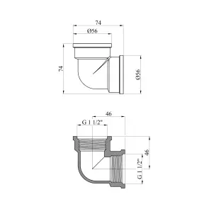 Угольник Karro 1 1/2" ВВ никелированный №2