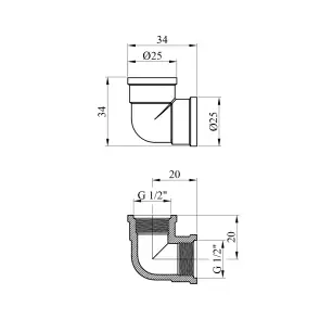 Кутник Karro 1/2" ВВ нікельований KR-3107 №2