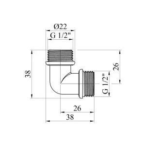 Кутник Karro 1/2" ЗЗ нікельований KR-3212 №2