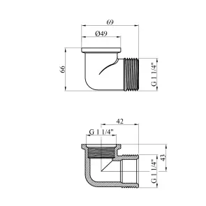 Кутник Karro 1 1/4" ВЗ нікельований KR-3212 №2
